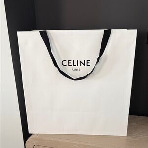 Large Celine White and Black Shopping Bag